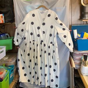 White/black polka dot dress